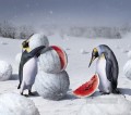 ペンギンとスイカの動物